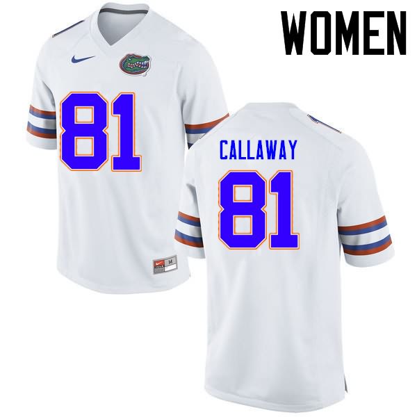 NCAA Florida Gators Antonio Callaway Women's #81 Nike White Stitched Authentic College Football Jersey PXB7764IC